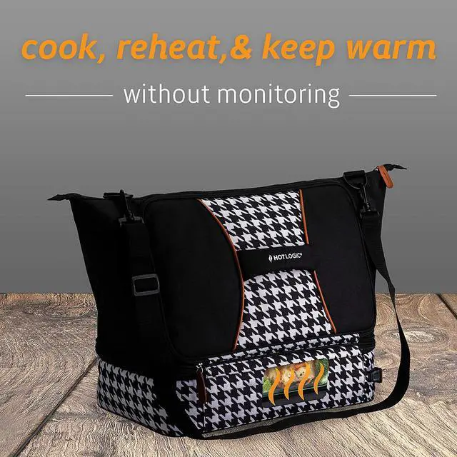 Alt view image 6 of 6 - HotLogic 16801170-HND Food Warming Tote Casserole Carrier Plus 120V, Houndstooth