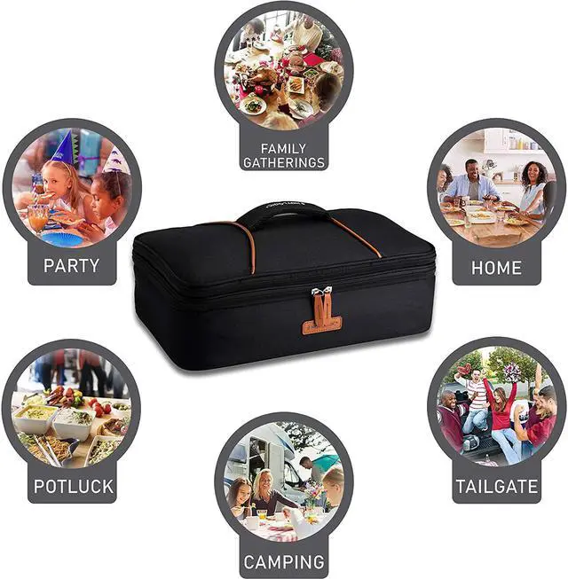 Alt view image 2 of 6 - HotLogic 16801170-BLK Food Warming Tote Casserole Carrier Plus 120V, Black