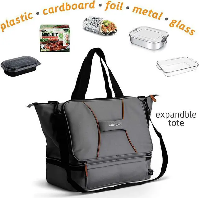 Alt view image 4 of 6 - HotLogic 16801170-GY Food Warming Tote Casserole Carrier Plus 120V, Gray