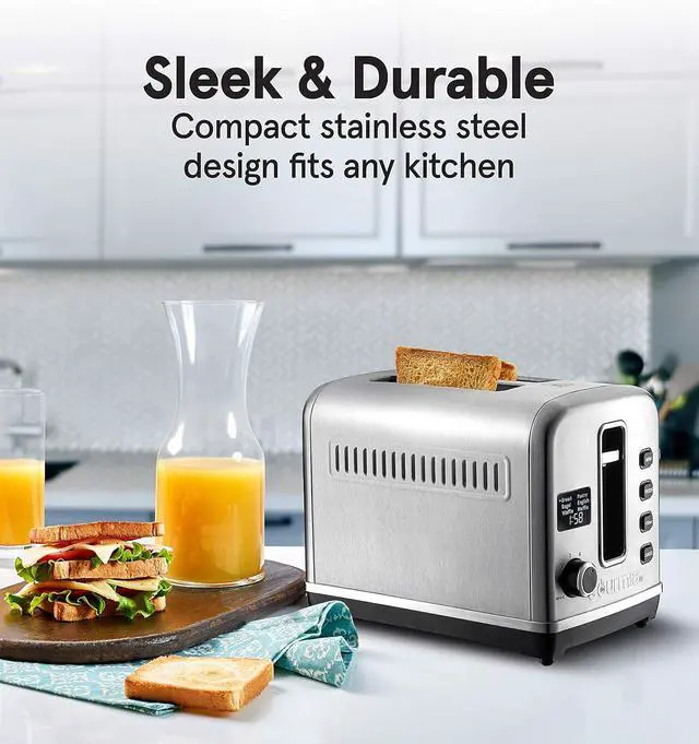 Alt view image 2 of 6 - Gourmia GDT2650 Digital Multi-Function Stainless Steel Toaster