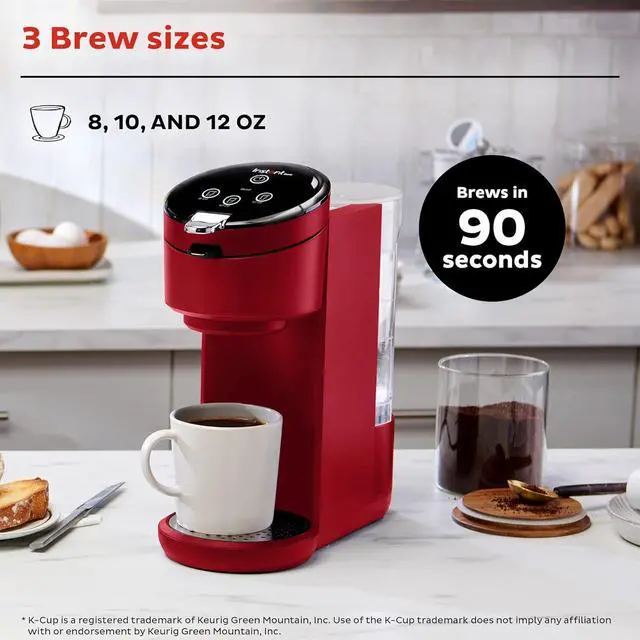 Alt view image 5 of 7 - Instant Solo Single Serve Coffee Maker, From the Makers of Pot, K-Cup Pod Compatible Brewer, Includes Reusable & Bold Setting, Brew 8 to 12oz., 40oz. Water Reservoir, Red