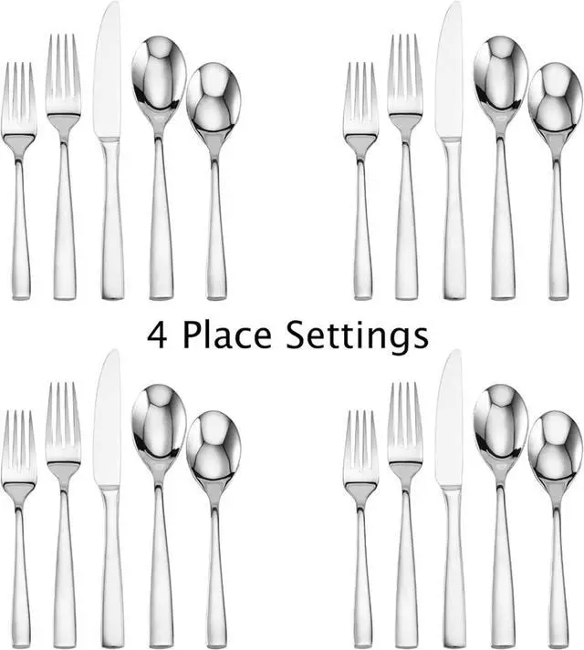 Alt view image 3 of 7 - Mikasa, Delano Flatware Service for 4, 20 Piece Set, 18/0 Stainless Steel Silverware Set