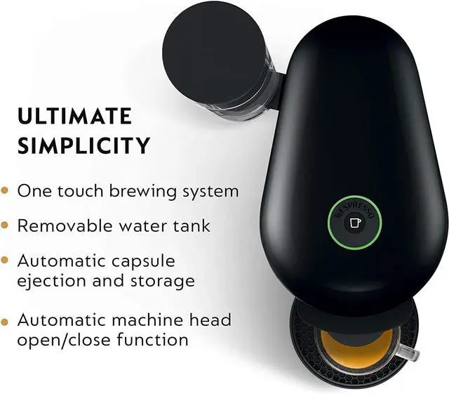 Alt view image 3 of 7 - Nespresso Vertuo Plus Coffee and Espresso Maker by Breville, Ink Black with Aeroccino Milk Frother