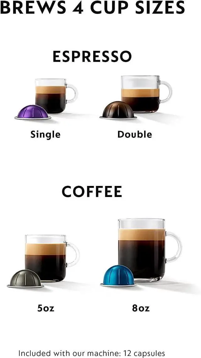 Alt view image 2 of 7 - Nespresso Vertuo Plus Coffee and Espresso Maker by Breville, Ink Black with Aeroccino Milk Frother