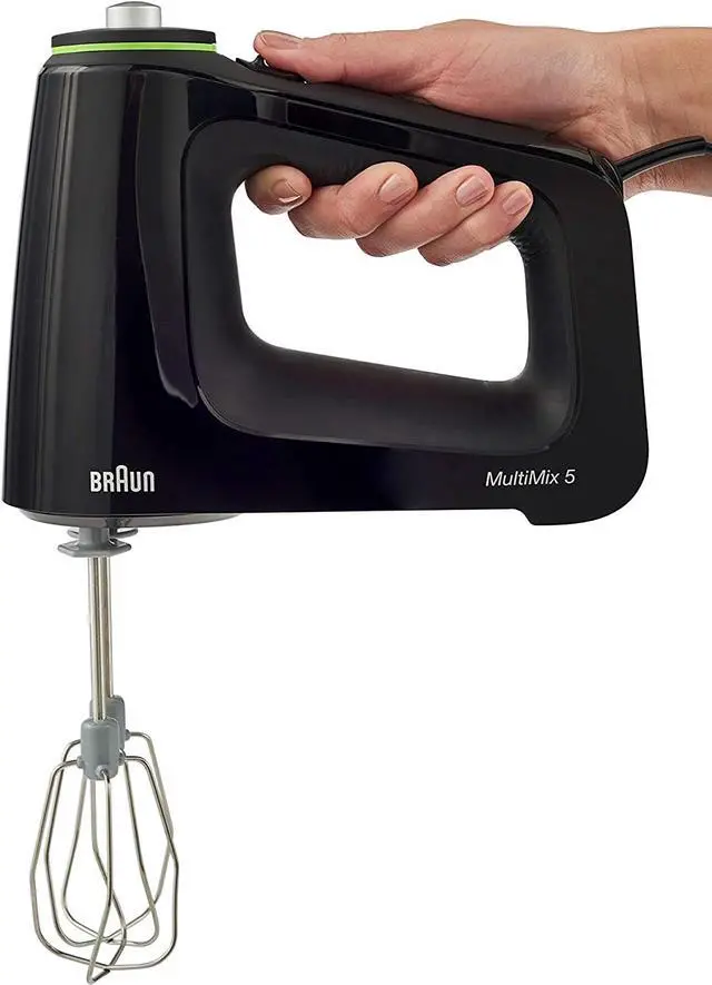 Alt view image 2 of 7 - Braun MultiMix 5 Hand Mixer, 350W Electric Mixer with Chopper, SmartMix Tech, 9-Speed + Turbo, MultiWhisk, Dough Hooks, Soft-Grip Handle, Lightweight Design, Black