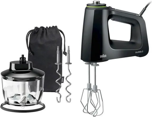 Main image of Braun MultiMix 5 Hand Mixer, 350W Electric Mixer with Chopper, SmartMix Tech, 9-Speed + Turbo, MultiWhisk, Dough Hooks, Soft-Grip Handle, Lightweight Design, Black