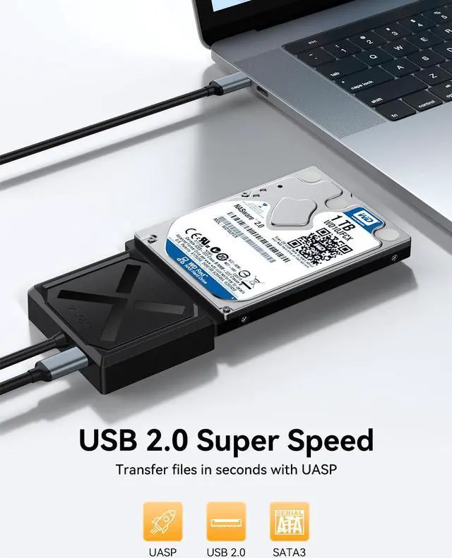 Alt view image 4 of 7 - iDsonix USB To SATA External SSD HDD Hard Disk Drive Adapter 2.5Converter Cable length 0.5m