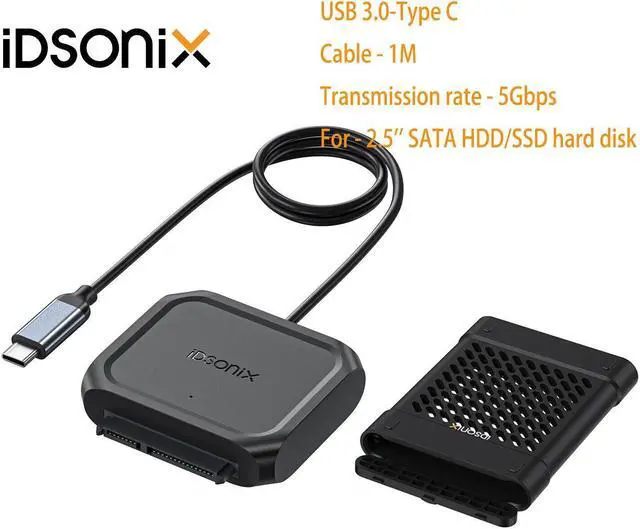 Alt view image 2 of 6 - iDsonix USB C 3.0 to SATA 2.5" Hard Disk Drive Adapter Cable for External SSD HDD & Case Cable length 1m