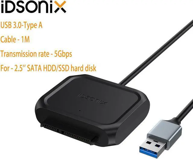 Alt view image 2 of 6 - IDsonix SATA to USB 3.0 2.5 inch HDD SSD Hard Drive Disk Converter Cable Adapter Cable length 1m