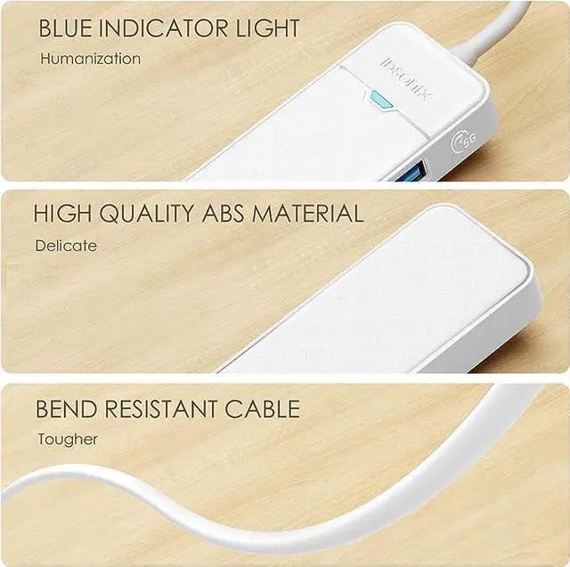 Alt view image 6 of 7 - iDsonix USB C Hub Multiport, iDsonix USB 3.0 Splitter USB Multiple Plug, 5Gbps USB C Splitter SuperSpeed USB Extension for PC, Laptop, MacBook Air/Pro/Mini, iMac, MacPro, Surface Pro, PS4, Printer