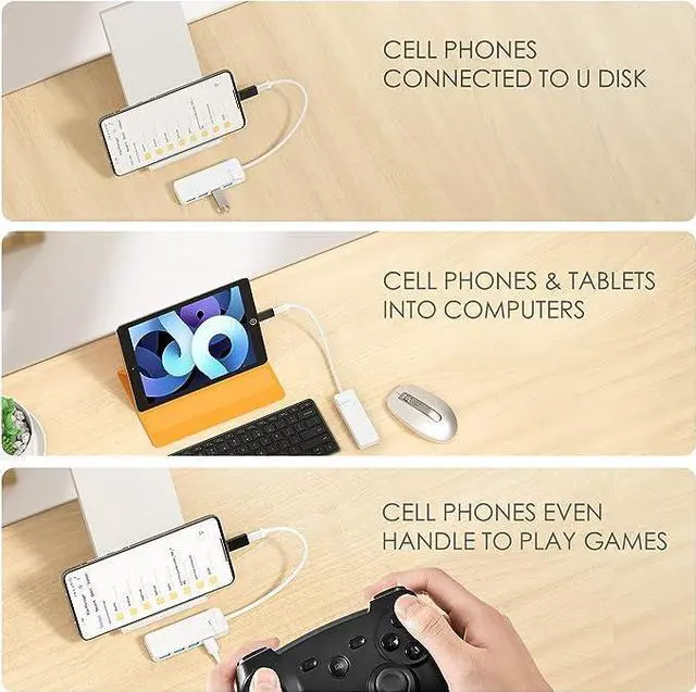 Alt view image 5 of 7 - iDsonix USB C Hub Multiport, iDsonix USB 3.0 Splitter USB Multiple Plug, 5Gbps USB C Splitter SuperSpeed USB Extension for PC, Laptop, MacBook Air/Pro/Mini, iMac, MacPro, Surface Pro, PS4, Printer