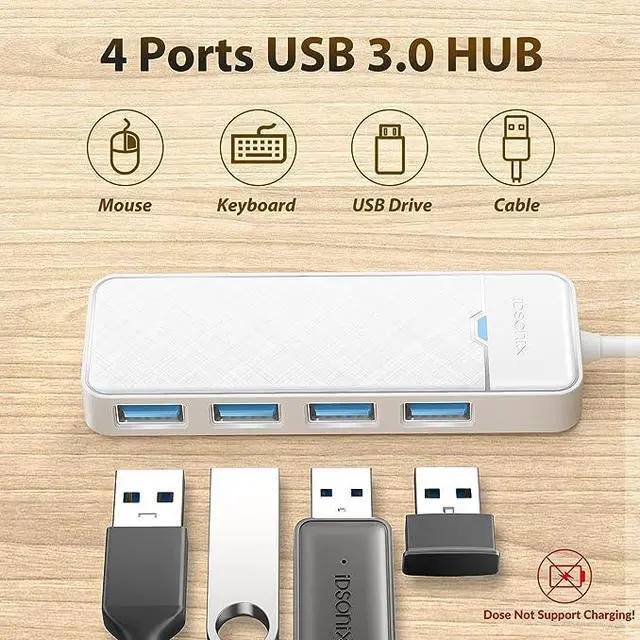 Alt view image 3 of 7 - iDsonix USB C Hub Multiport, iDsonix USB 3.0 Splitter USB Multiple Plug, 5Gbps USB C Splitter SuperSpeed USB Extension for PC, Laptop, MacBook Air/Pro/Mini, iMac, MacPro, Surface Pro, PS4, Printer