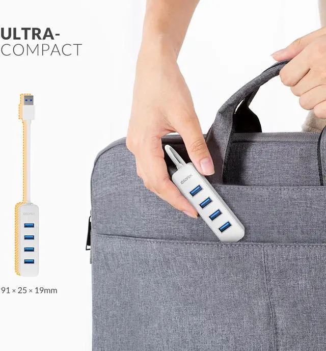 Alt view image 5 of 6 - idsonix 4-Port USB 3.0 Hub Multi High Speed HUB Splitter Expansion PC Macbook White