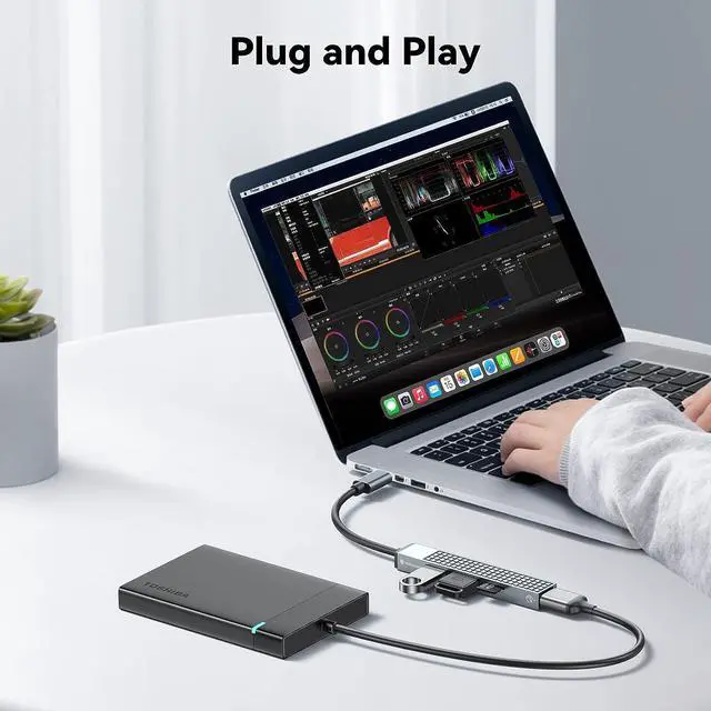 Alt view image 6 of 7 - Yottamaster USB C Hub, 4-in-1 USB C Adapter, Ultra Slim Data Hub with USB A 3.0*1 / USB A 2.0*3 Ports, Compatible with Windows/Mac OS/Android