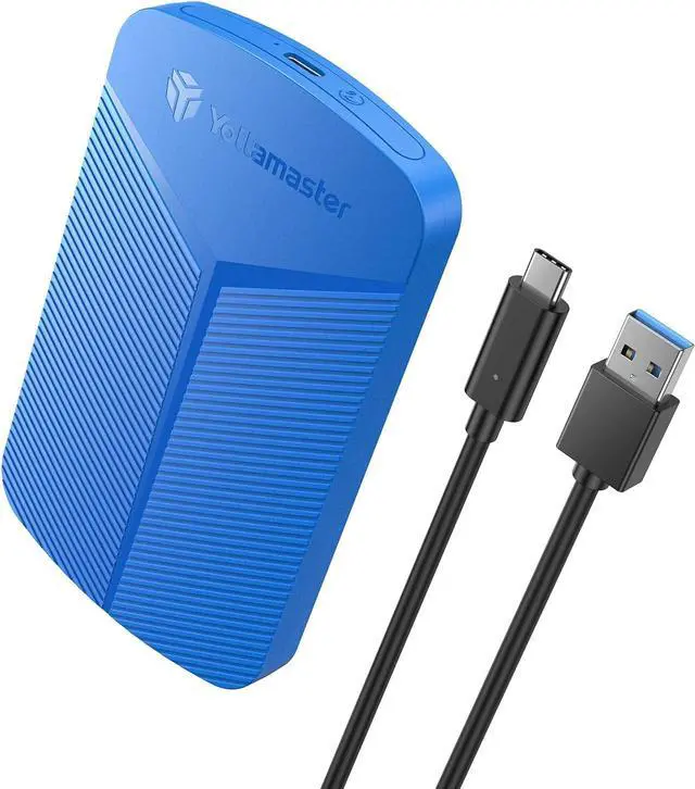 Main image of Yottamaster Hard Drive Enclosure 2.5 Inch USB C 3.1 6Gbps External Hard Drive Enclosure for 7 mm 2.5 Inch HDD/SSD with UASP & Trim, Tool-Free SSD Enclosure with USB C 3.1 Cable (C to A Cable)-Blue