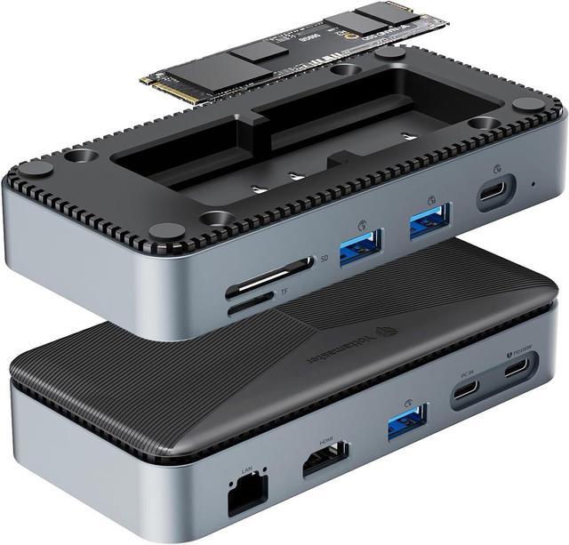 Yottamaster USB C Hub with SSD Enclosure,10-in-1 USB-C Docking