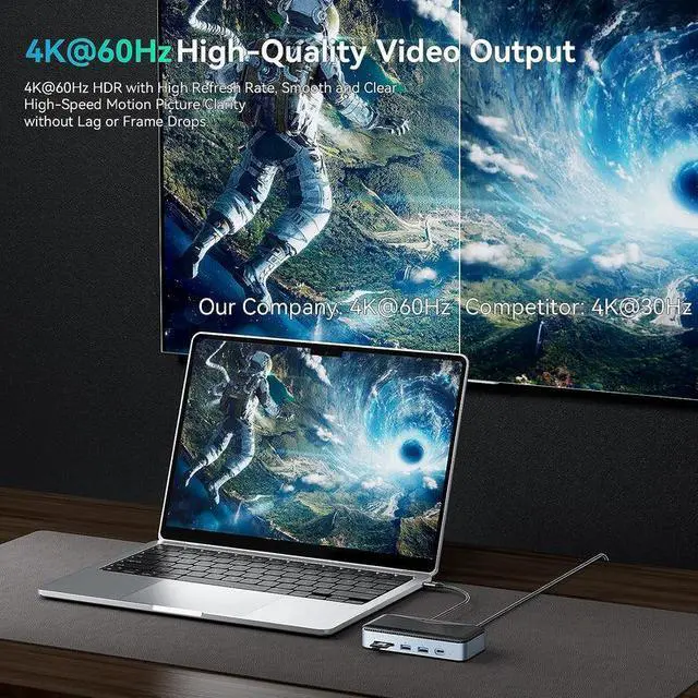Alt view image 7 of 7 - Yottamaster USB C Hub with SSD Enclosure,10-in-1 USB-C Docking Station for M.2 PCIe NVMe/SATA SSD,10Gbps USB 3.2 Gen2, 4K@60Hz HDMI,100W PD, SD/TF3.0 Card Reader,Ethernet,Support 4TB for Windows,Mac