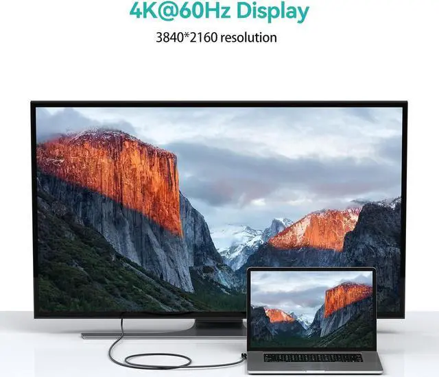 Alt view image 3 of 7 - Yottamaster USB C to USB C Cable Right Angle(100W, 20Gbps, 1.65ft), USB C Video Cable Type C Monitor Cable with 4K 60HZ Output, Fully Support MacBook Pro, iPad Pro, Samsung