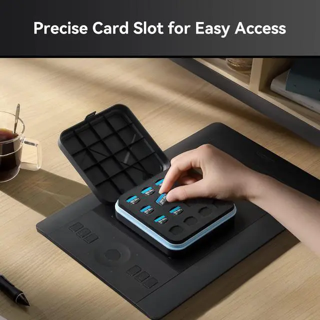 Alt view image 3 of 7 - SD Card Holder Case, Yottamaster 18 Slots Memory Card Case Holder for 10 SD Cards 6 TF Cards and 2 CF Cards Protective Case with Labels Anti-Shock and Waterproof Memory Storage Case [B11-5]