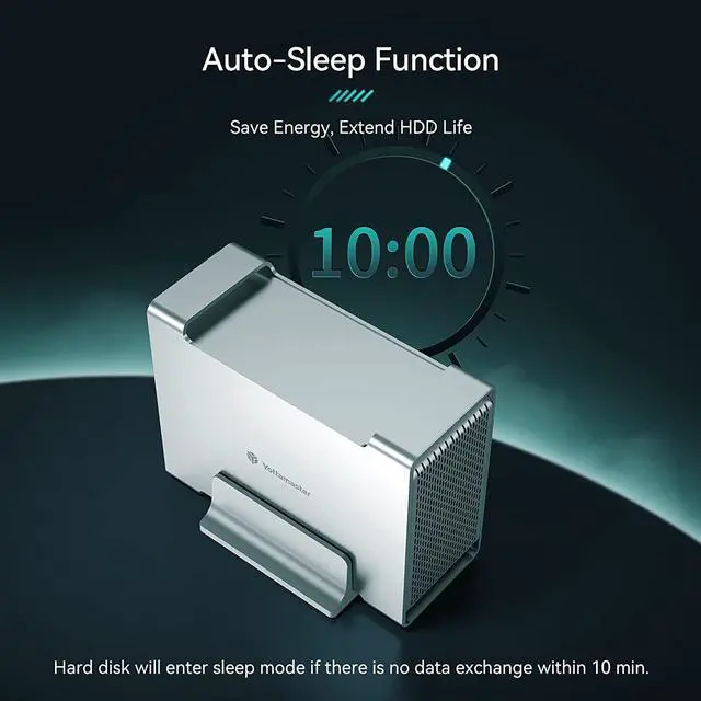 Alt view image 6 of 7 - Yottamaster 2 Compartment RAID Hard Drive Enclosure, Aluminium USB3.0 External SATA Hard Drive Enclosure for 3.5 Inch Hard Drives Support for RAID 0/1/SPAN, up to 32 TB