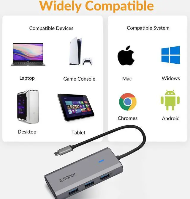 Alt view image 4 of 6 - 6 in 1 USB C HUB Type-C Multi USB Port 4K HDMI Adapter Dock PD 60W