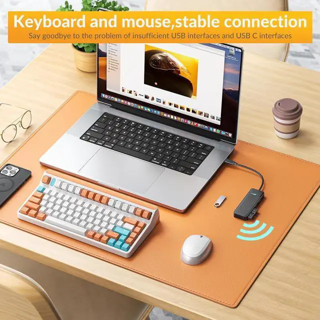 Alt view image 5 of 6 - iDsonix-AMPW2AC USB C Hub, USB Extension Type C Multiport Adapter with 100W PD, USB-C & 2 USB-A Data Slim USB Splitter for iPhone, Samsung, MacBook Air/Pro, iPad Pro, Chromebook, Dell XPS, HP, etc