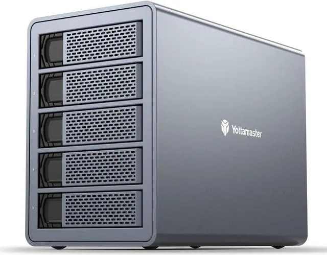 Main image of Yottamaster 5 Bay Hard Drive Enclosure, Aluminum USB3.0 3.5" HDD Enclosure for 3.5/2.5 Inch SATA HDD Support 90TB (5 x 18TB), Non-RAID Direct Attached Storage (DAS) with Fan & 150W Power- [FS5U3]