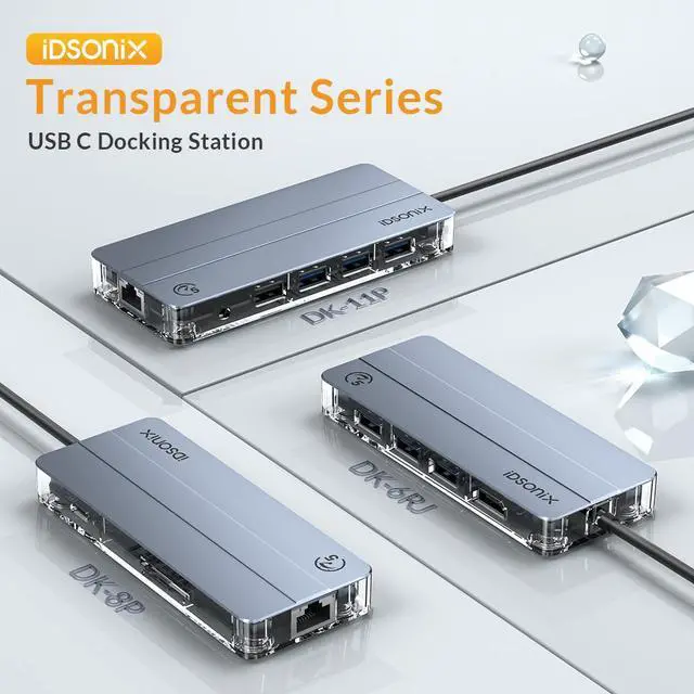 Alt view image 5 of 6 - iDsonix USB C Hub, 6 in 1 USB C hub with HDMI 4K, 5Gbps Data, 1000M Ethernet, PD 100W, USB C Hub Multi Port Adapters for MacBook Air/Pro Laptop