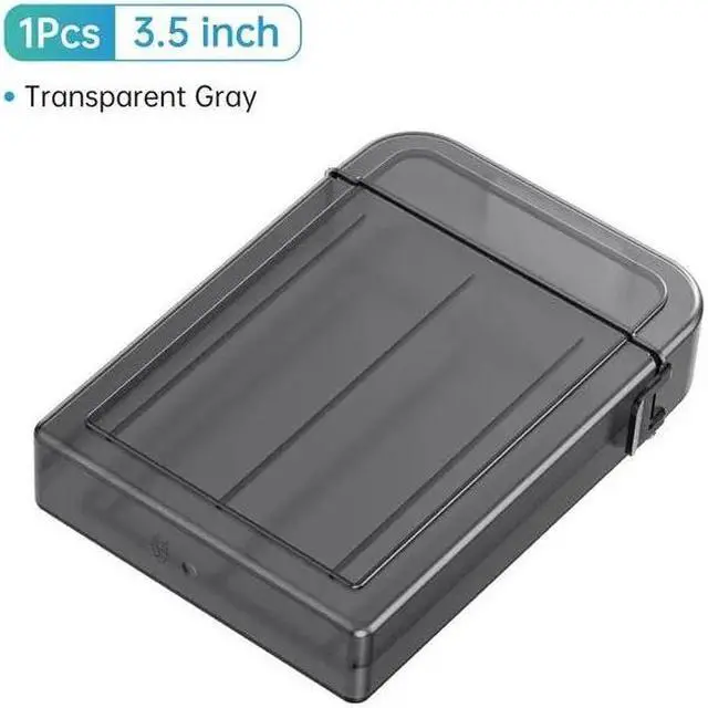 Main image of iDsonix 3.5 Inch Hard Drive Portable Carrying Case, Translucent 1 Pack Storage Box for HDD External Hard Drive Case, Protective Box with Anti-Static ,Shockproof and Dustproof Function Gray 3.5inch -1
