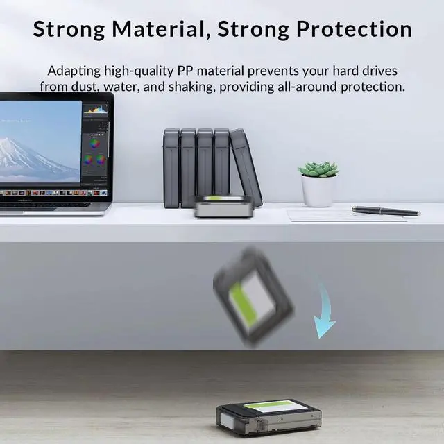 Alt view image 4 of 5 - iDsonix 3.5 Inch Hard Drive Portable Carrying Case, Translucent 1 Pack Storage Box for HDD External Hard Drive Case, Protective Box with Anti-Static ,Shockproof and Dustproof Function Gray 3.5inch -1