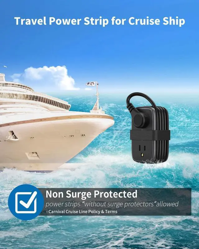 Alt view image 4 of 7 - Travel Power Strip with USB C Port, NTONPOWER By iDsonix Flat Plug Extension Cord with 4 Outlets 3 USB (1 USB C) for Cruise Ship Essentials, 4ft Wrapped Short Extension Cord for Hotel Dorm Room