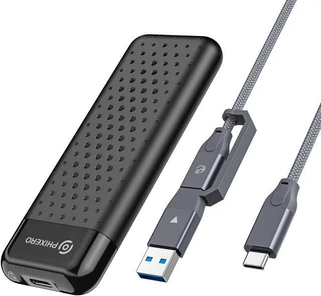 Main image of PHIXERO M.2 NVMe SSD Enclosure Reader USB 3.2 Gen 2 Type C 10Gbps High Speed Transmission External SSD Case M.2 Reader,Tool-Free,UASP,TRIM Black