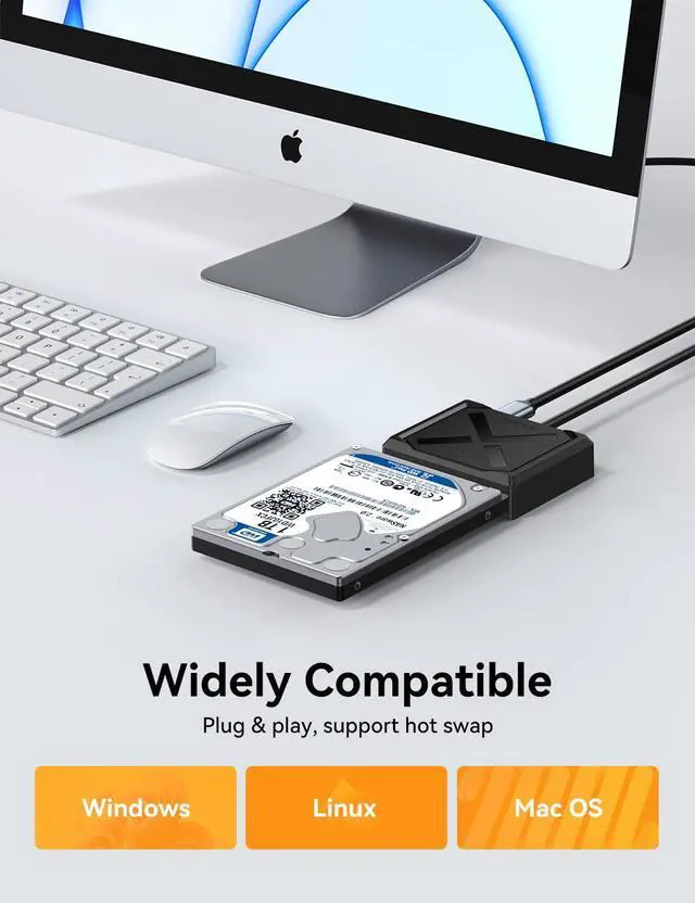 Alt view image 4 of 7 - IDsonix USB 3.0 to 2.5" inch SATA HDD SSD Hard Drive Disk Adapter Cable USB Converter 50cm/1.6ft Cable Black