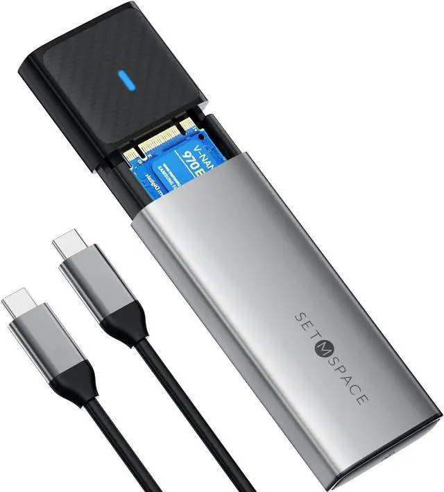 Main image of SETMSPACE by iDsonix M.2 NVMe SSD Enclosure Tool-Free USB C 10Gbps SSD Enclosure Support UASP Trim, Aluminum NVMe Enclosure with USB C to C Cable , for NVMe SSDS PCIe B&M-Key/M-Key 2230/2242/2260/2280