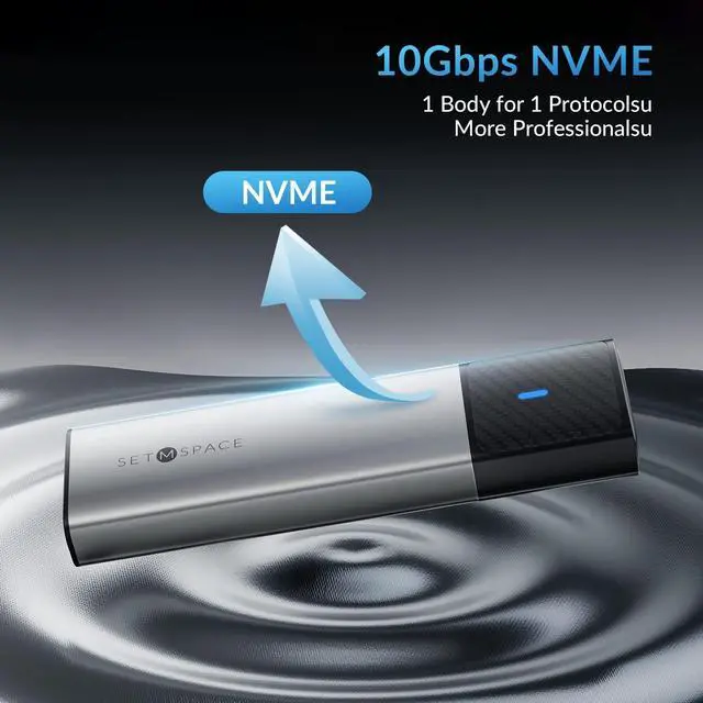 Alt view image 5 of 7 - SETMSPACE by iDsonix M.2 NVMe SSD Enclosure Tool-Free USB C 10Gbps SSD Enclosure Support UASP Trim, Aluminum NVMe Enclosure with USB C to C Cable , for NVMe SSDS PCIe B&M-Key/M-Key 2230/2242/2260/2280