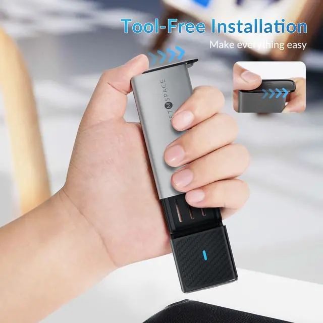 Alt view image 6 of 7 - SETMSPACE by iDsonix SSD Enclosure Tool-Free, M.2 NVME SSD Enclosure USB C 10Gbps, Aluminum NVME Enclosure PCIe M-Key to USB C, External M.2 Enclosure Only for NVME SSDs 2230/2242/2260/2280 USB C to A