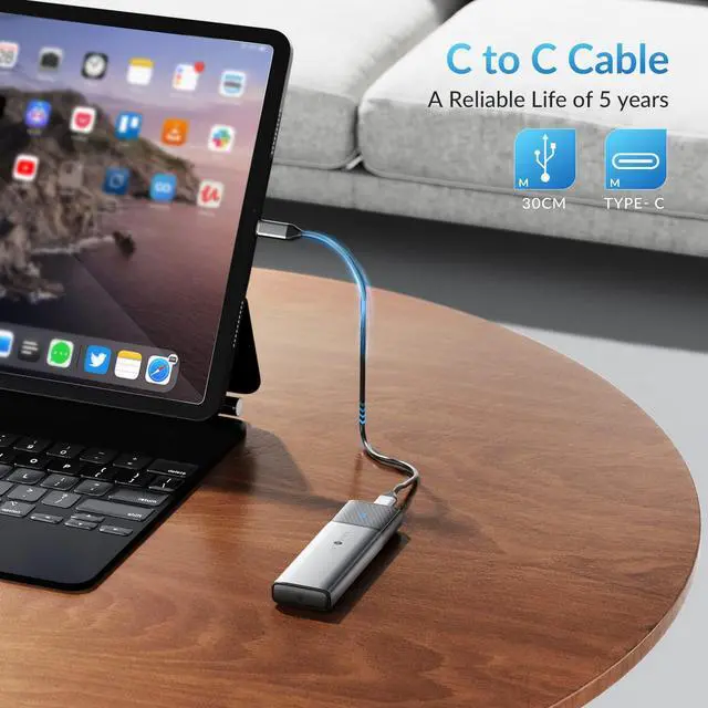 Alt view image 5 of 7 - SETMSPACE by iDsonix SSD Enclosure Tool-Free, M.2 NVME SSD Enclosure USB C 10Gbps, Aluminum NVME Enclosure PCIe M-Key to USB C, External M.2 Enclosure Only for NVME SSDs 2230/2242/2260/2280 USB C to A
