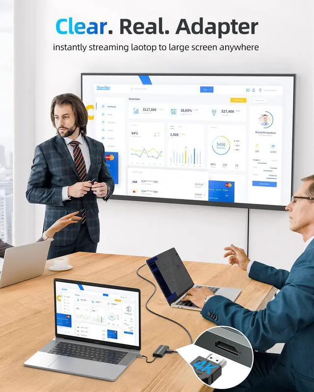 Alt view image 6 of 7 - SANZANG by iDsonix 5 in 1 USB C Hub, 4k USB C to HDMI Adapter, 5Gbps USB 3.0 High Speed, 2 x 480Mbps USB Ports, Type-C 60W Fast Charging for MacBook Gray