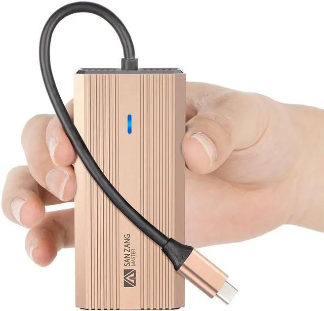 Alt view image 7 of 7 - SANZANG by iDsonix 5 in 1 USB C Hub, 4k USB C to HDMI Adapter, 5Gbps USB 3.0 High Speed, 2 x 480Mbps USB Ports, Type-C 60W Fast Charging for MacBook Rose Gold