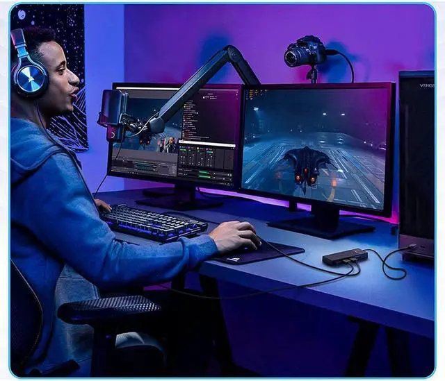 Alt view image 6 of 7 - USB-A 4 Ports Hub Splitter USB 3.0 High Speed Adapter Multi Desktop PC Laptop 15cm/0.5ft Cable