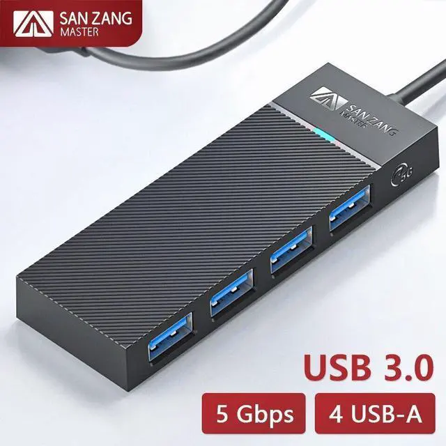 Alt view image 2 of 7 - USB-A 4 Ports Hub Splitter USB 3.0 High Speed Adapter Multi Desktop PC Laptop 15cm/0.5ft Cable