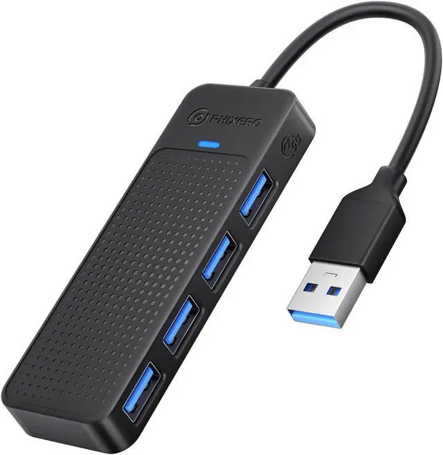 Main image of PHIXERO 15cm/0.5ft USB 3.0 Hub, 4-Port USB Hub USB Splitter with Super Speed 5Gbps, Ultra Slim USB Port Expander for Laptop, Desktop, Surface Pro, MacBook, Flash Drive