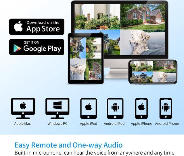 Alt view image 6 of 7 - Hiseeu 10'' LCD Wireless WiFi NVR 8 Channels Network Video Recorder, 1080P/3MP/5MP Motion Detection Zones, 24/7 Record, Work with Hiseeu Eseecloud Wireless Camera