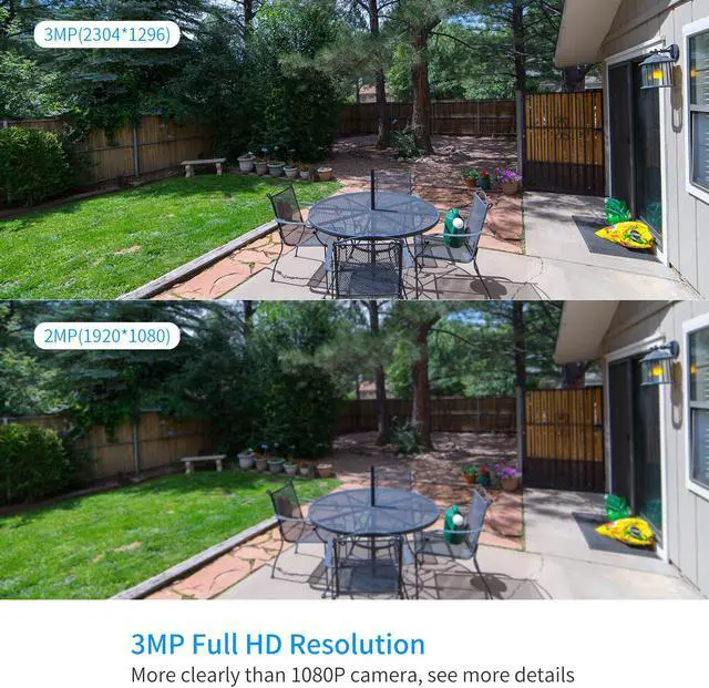 Alt view image 4 of 6 - Hiseeu  3MP Outdoor Wireless Security Camera, Waterproof Outdoor Indoor 3.6mm Lens IR Cut Day & Night Vision with Power Adapter, Compatible Hiseeu 8CH Wireless Security Camera System
