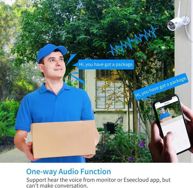Alt view image 5 of 6 - Hiseeu  3MP Outdoor Wireless Security Camera, Waterproof Outdoor Indoor 3.6mm Lens IR Cut Day & Night Vision with Power Adapter, Compatible Hiseeu 8CH Wireless Security Camera System