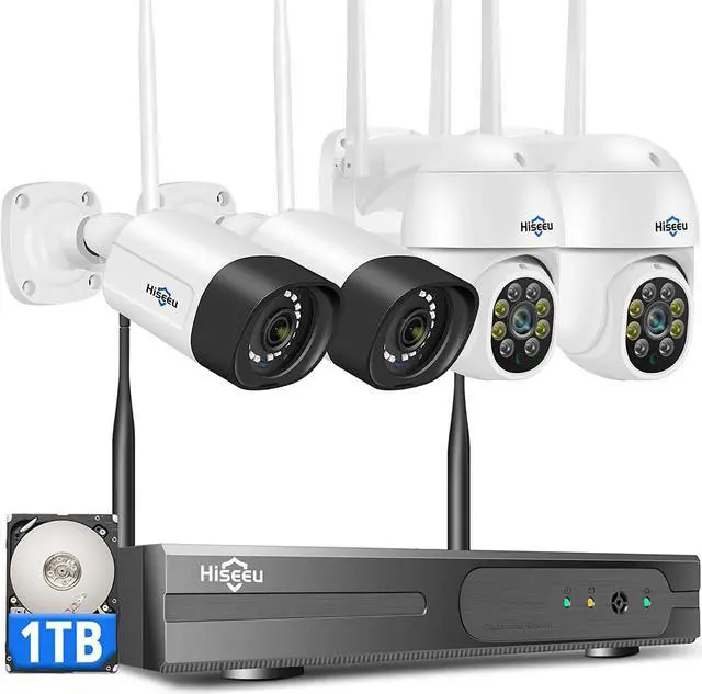 Main image of Hiseeu 5MP WiFi Security Camera System Outdoor 3MP Dome PTZ Cameras and Bullet Cameras Surveillance Mobile&PC Remote,IP66 Waterproof,Night Vision,7/24/Motion Record,Motion Alert,Two Way Audio