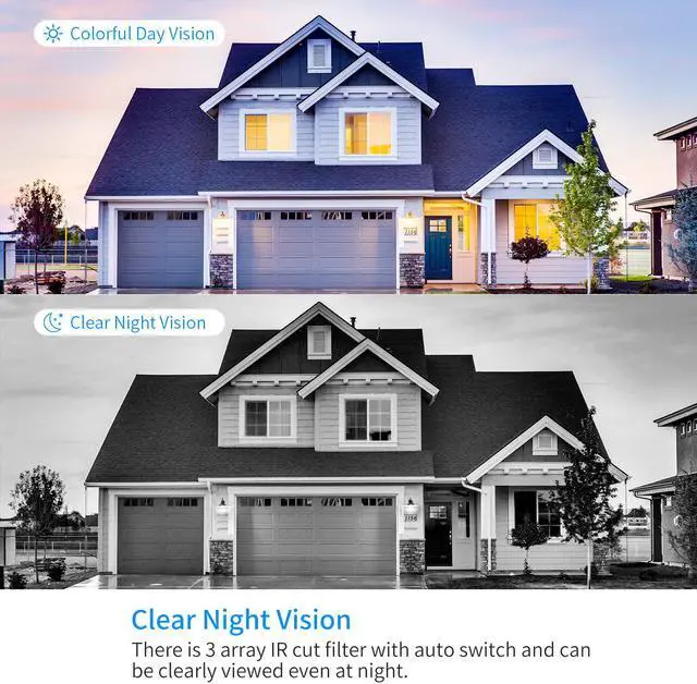 Alt view image 7 of 7 - Hiseeu Wireless Security Camera System with 10.1" LCD 2K Monitor, 4Pcs 1296P Outdoor Indoor Cameras with One-Way Audio, Night Vision, Waterproof, Motion Detection, 1TB Hard Drive