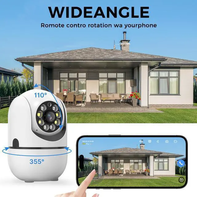 Alt view image 3 of 7 - Hiseeu 1080P HD Wireless Security WIFI Camera IP Camera, AI Intelligent Human Tracking And Motion Detection, 2.4GAlarm Push, Video Monitoring, Intelligent Home Safety Camera Mini Camera