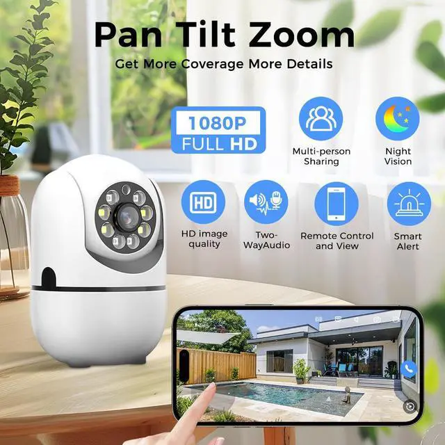 Alt view image 6 of 7 - Hiseeu 1080P HD Wireless Security WIFI Camera IP Camera, AI Intelligent Human Tracking And Motion Detection, 2.4GAlarm Push, Video Monitoring, Intelligent Home Safety Camera Mini Camera