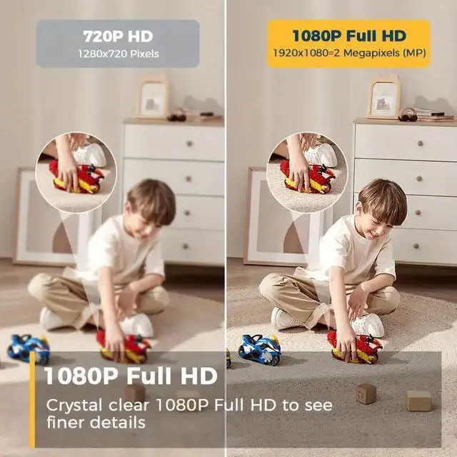 Alt view image 4 of 7 - Hiseeu Mini Indoor 1080p Wi-Fi Security Camera Motion Detection ,Day & Night Vision,Two-Way Audio 2 pcs camera, SD card is not included